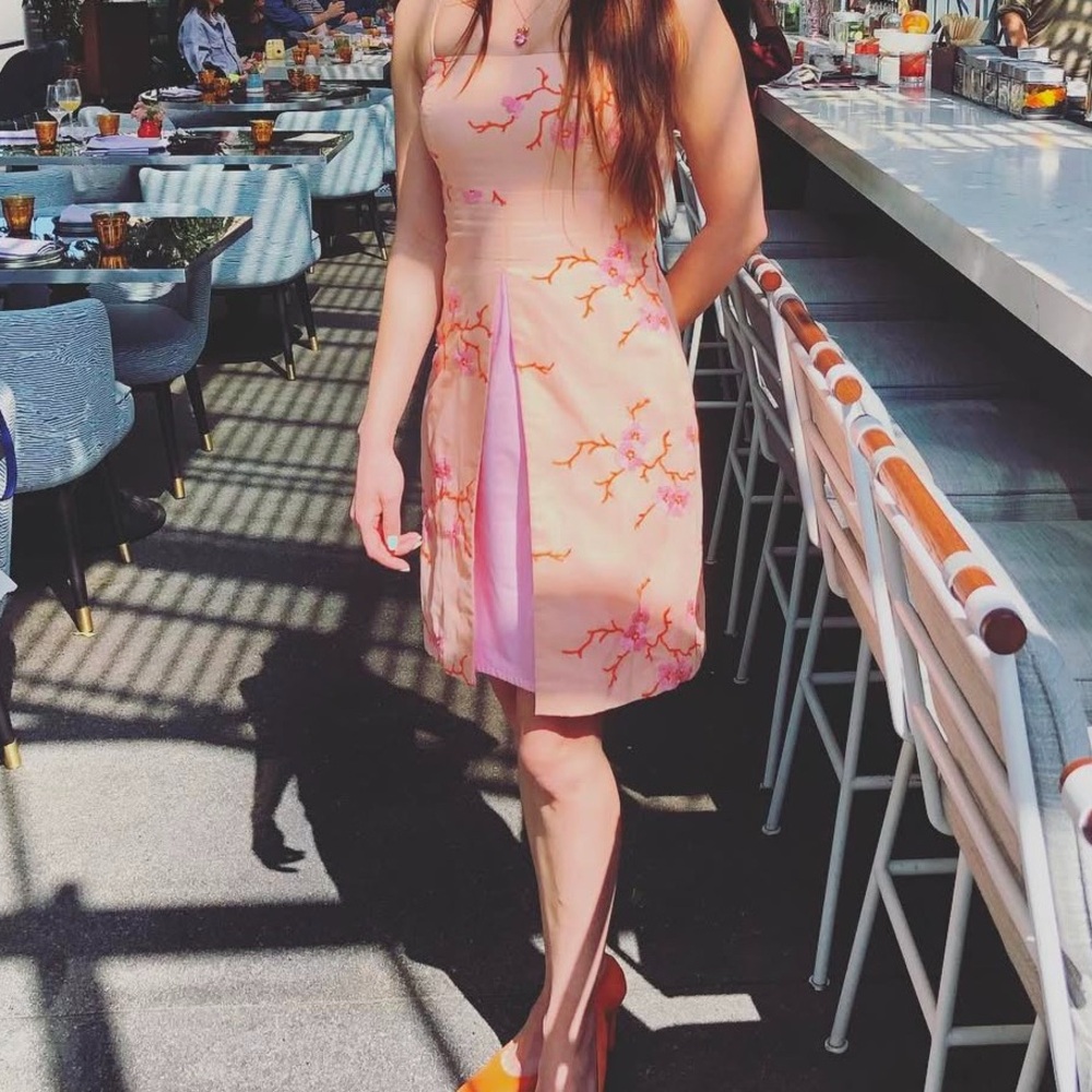 Floral Pink Sleeveless Dress